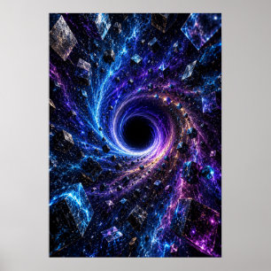 Cosmic Black Hole 3D Poster