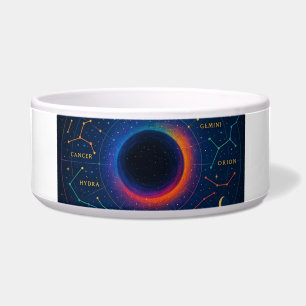 Cosmic Black Hole & Constellations Art - Celestial Bowl