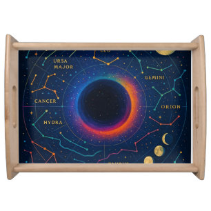 Cosmic Black Hole & Constellations Art - Celestial Serving Tray