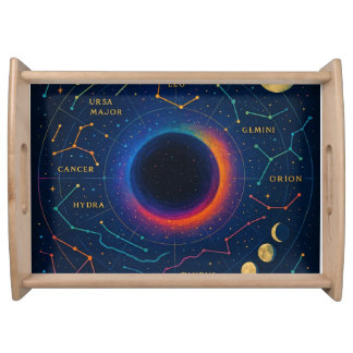 Cosmic Black Hole & Constellations Art - Celestial Serving Tray