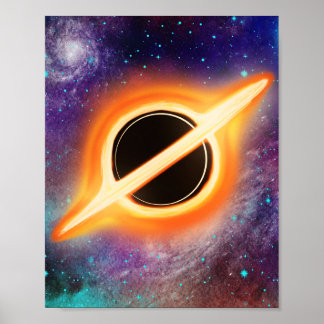Cosmic Black Hole Galaxy Art Poster