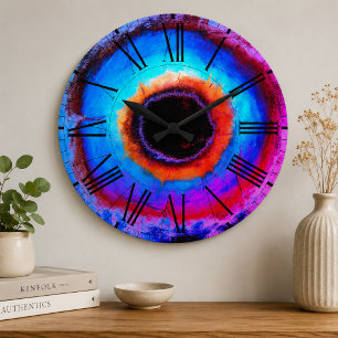 Cosmic Black Hole Wall Colorful Galaxy Astronomy Large Clock