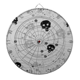 Cosmic Black Skull Pattern Dart Board