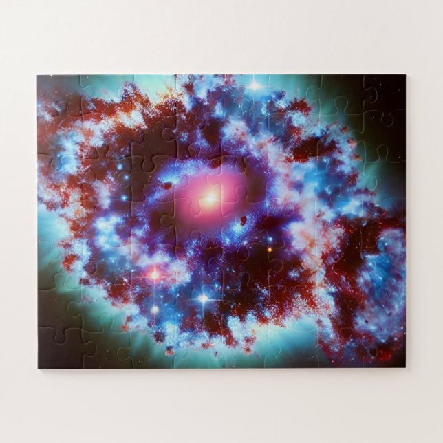 Cosmic blast of purple and blue fun space clouds jigsaw puzzle (Horizontal)