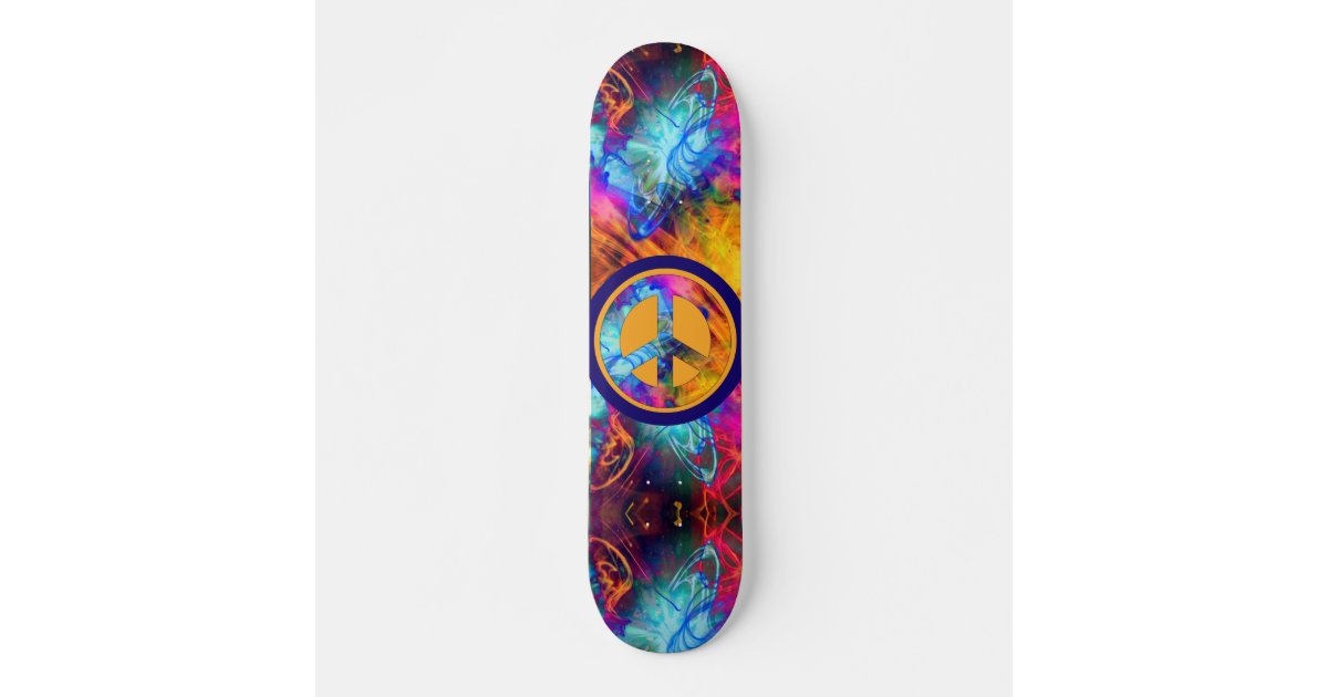 Cosmic Blast Peace Sign Skateboard |