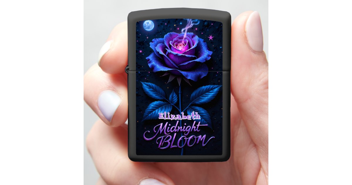 Bloom Lighter Cosmic Bloom Blue Purple Rose Zippo Lighter | Zazzle