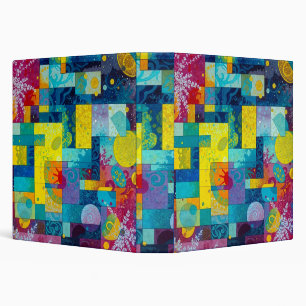 Cosmic Bloom Garden: Abstract Mosaic of Dreams 3 Ring Binder