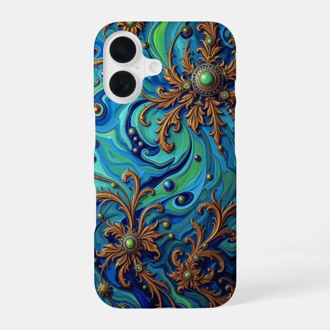   Cosmic Bloom: Surreal Energy Flow iPhone Case (Back)