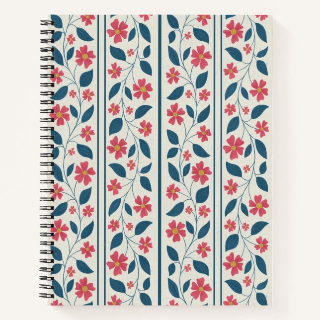 Cosmic Bloom Trailing Stripes Notebook (Front)
