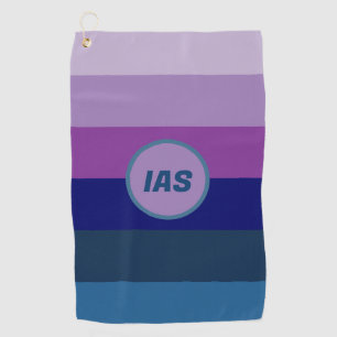 Cosmic Blue and Purple Stripes Golf Towel
