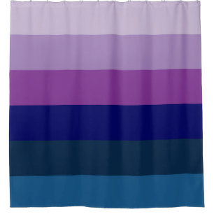 Cosmic Blue and Purple Stripes Shower Curtain