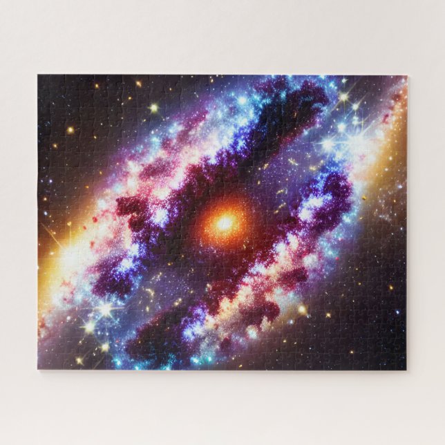Cosmic blue and purple with center star nucleus jigsaw puzzle (Horizontal)
