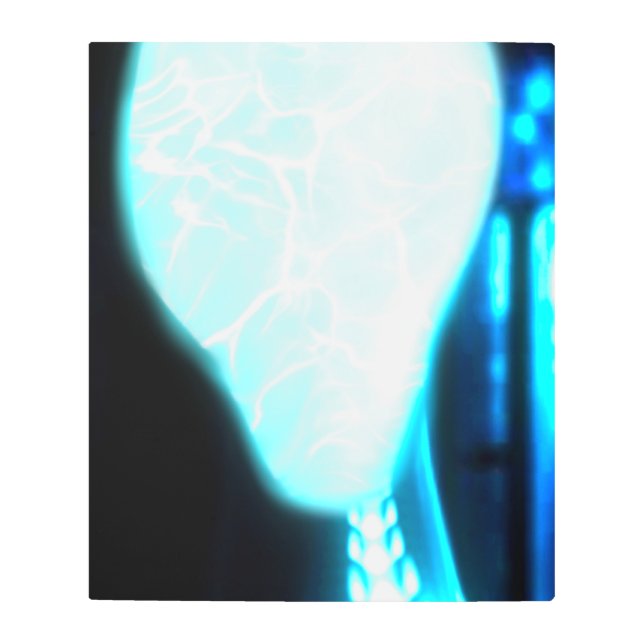 Cosmic Blue Ether Alien Metal Wall Art (Front)