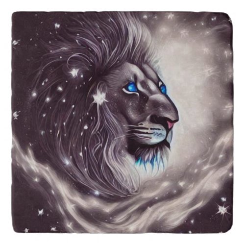 Cosmic Blue Eyed Lion Trivet