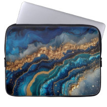 Cosmic Blue Laptop Bag with Galaxy Design