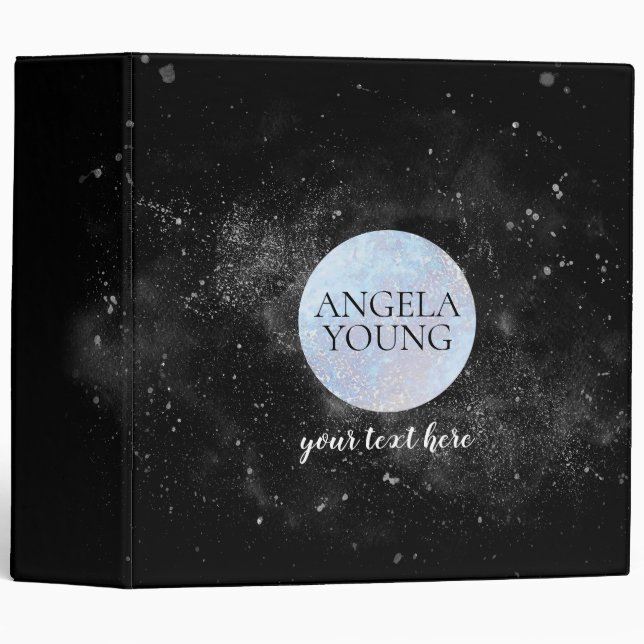 Cosmic Blue Moon Yoga, Life Coach, Astrologer 3 Ring Binder (Front/Spine)