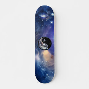 Cosmic Blue Yin Yang Skateboard Deck