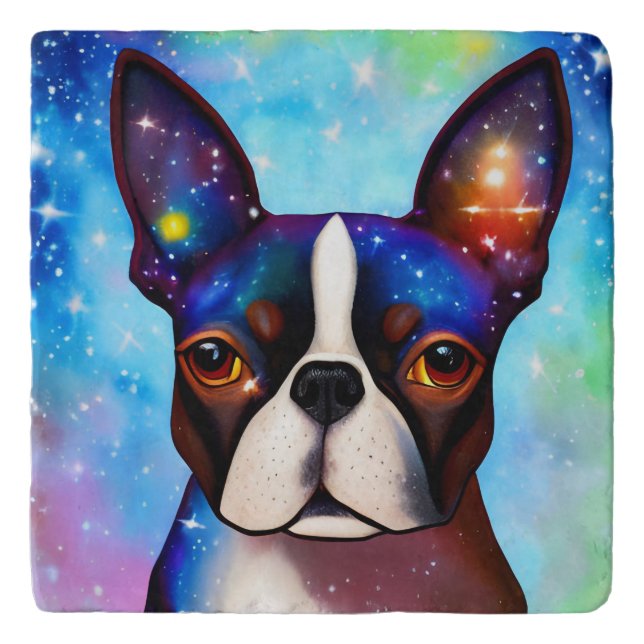Cosmic Boston Terrier Trivet (Front)