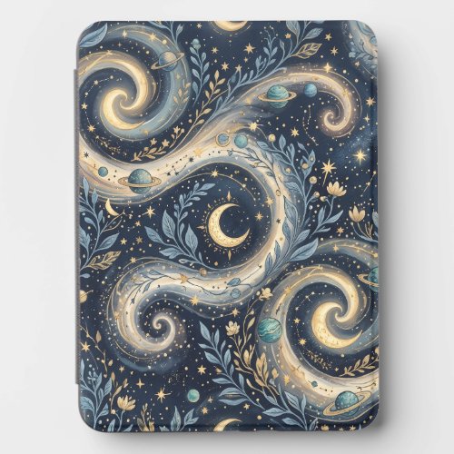 Cosmic Botanical Swirl Art Kindle Cover
