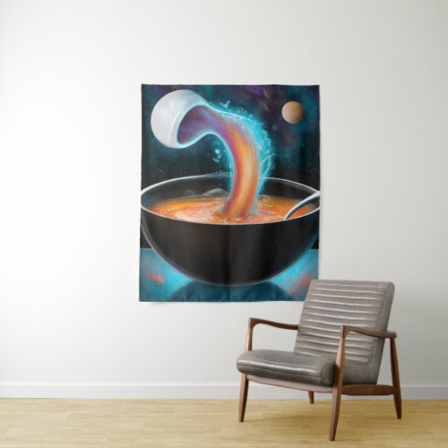 Cosmic bowl of soup portal digital art  tapestry