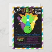Cosmic Bowling Invitation Boy Birthday Party (Front)