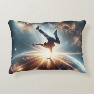 Cosmic Breakdancer Art – Galaxy Hip Hop Dance Accent Pillow