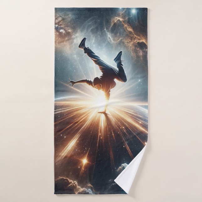 Cosmic Breakdancer Art – Galaxy Hip Hop Dance Bath Towel (Bath Towel)