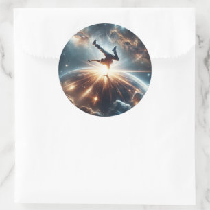 Cosmic Breakdancer Art – Galaxy Hip Hop Dance Classic Round Sticker