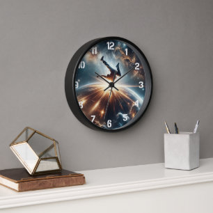 Cosmic Breakdancer Art – Galaxy Hip Hop Dance Clock