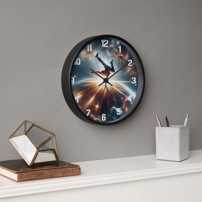 Cosmic Breakdancer Art – Galaxy Hip Hop Dance Clock (Office)