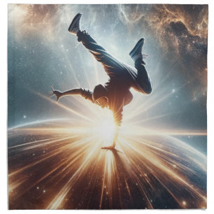 Cosmic Breakdancer Art – Galaxy Hip Hop Dance Cloth Napkin