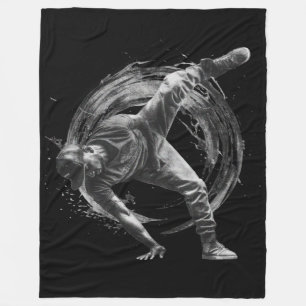 Cosmic Breakdancer Art – Galaxy Hip Hop Dance Fleece Blanket