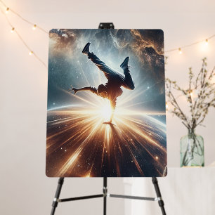 Cosmic Breakdancer Art – Galaxy Hip Hop Dance Foam Board