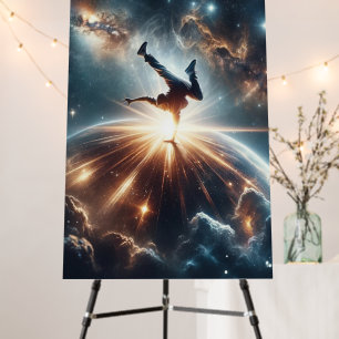 Cosmic Breakdancer Art – Galaxy Hip Hop Dance Foam Board