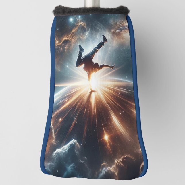 Cosmic Breakdancer Art – Galaxy Hip Hop Dance Golf Head Cover (Rotate 90)