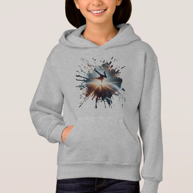 Cosmic Breakdancer Art – Galaxy Hip Hop Dance Hoodie (Front)