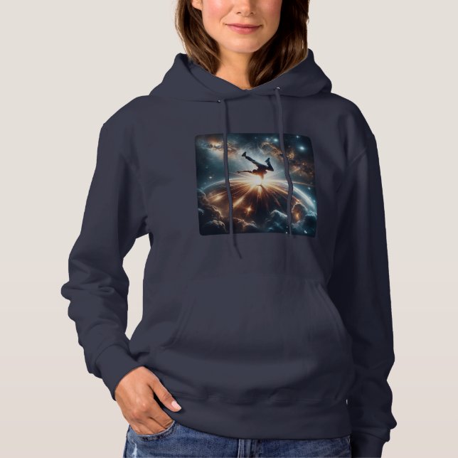 Cosmic Breakdancer Art – Galaxy Hip Hop Dance Hoodie (Front)