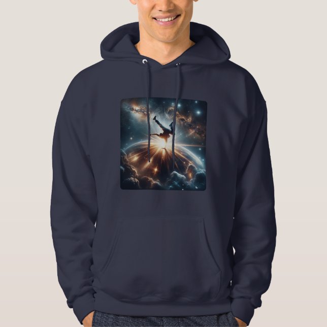 Cosmic Breakdancer Art – Galaxy Hip Hop Dance Hoodie (Front)