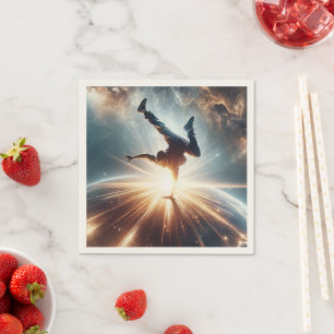 Cosmic Breakdancer Art – Galaxy Hip Hop Dance Napkins