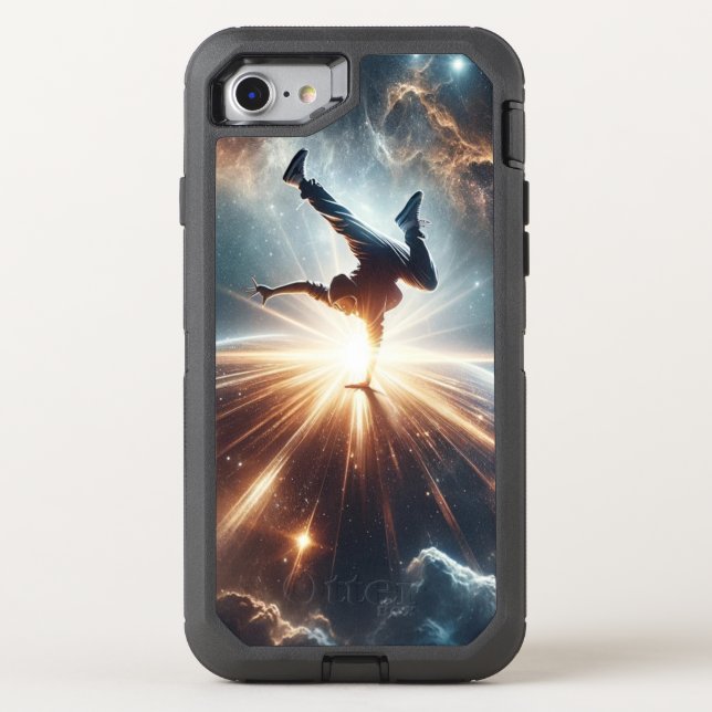 Cosmic Breakdancer Art – Galaxy Hip Hop Dance Otterbox iPhone Case (Back)