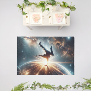 Cosmic Breakdancer Art – Galaxy Hip Hop Dance Outdoor Rug