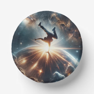 Cosmic Breakdancer Art – Galaxy Hip Hop Dance Paper Bowls