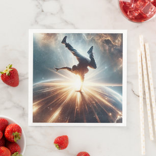 Cosmic Breakdancer Art – Galaxy Hip Hop Dance Paper Dinner Napkins
