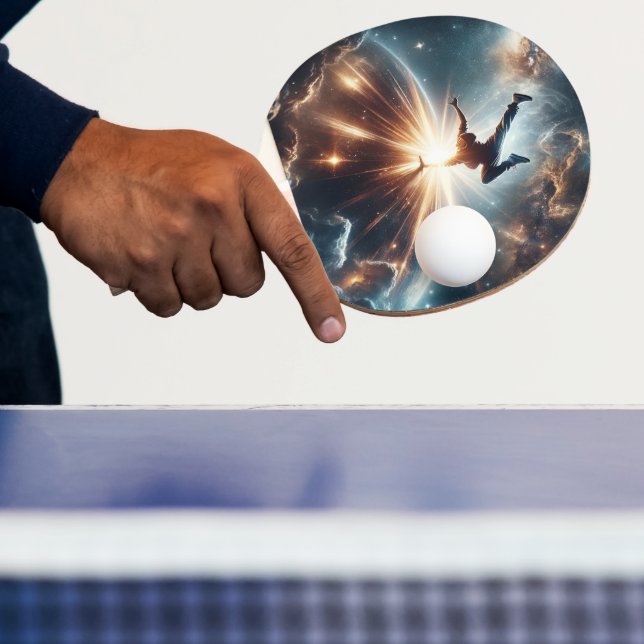Cosmic Breakdancer Art – Galaxy Hip Hop Dance Ping Pong Paddle (Insitu)