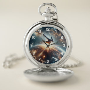 Cosmic Breakdancer Art – Galaxy Hip Hop Dance Pocket Watch