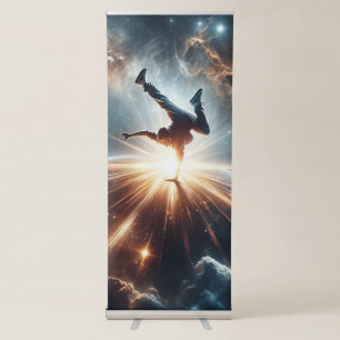 Cosmic Breakdancer Art – Galaxy Hip Hop Dance Retractable Banner