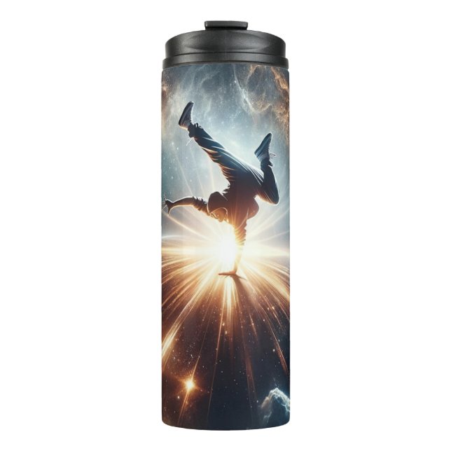 Cosmic Breakdancer Art – Galaxy Hip Hop Dance Thermal Tumbler (Front)