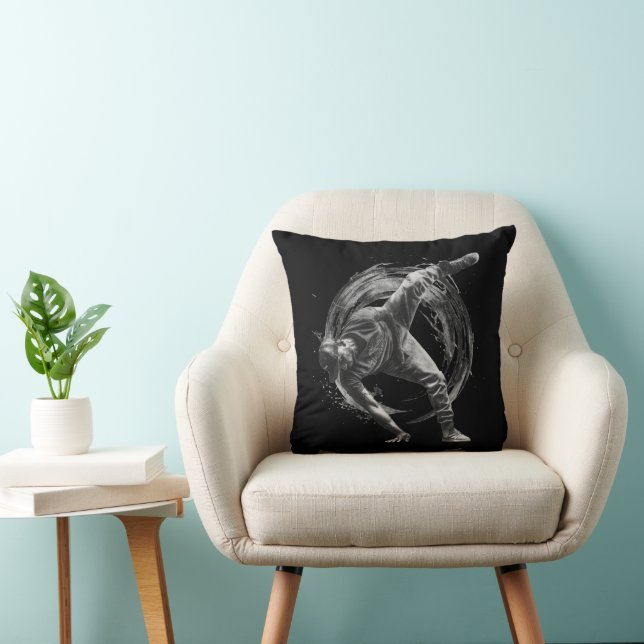 Cosmic Breakdancer Art – Galaxy Hip Hop Dance Throw Pillow (Chair)
