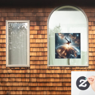 Cosmic Breakdancer Art – Galaxy Hip Hop Dance Window Cling