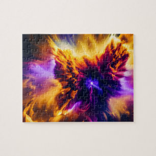 Cosmic Bright Colors in Nebula Exploding in Space Jigsaw Puzzle